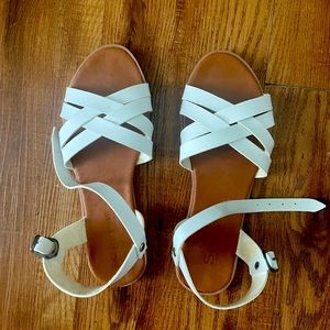 White scrappy sandals